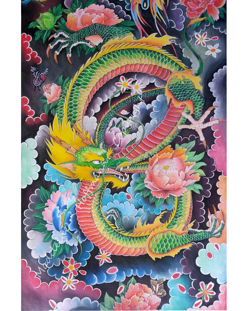 Peinture Tatouage Japonais Dragon Sacré 20M